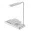4-in-1 White Black Desk Lamp with Fast Magnetizing Wireless Charger Mobile Phone Watch Headset & Desktop Adapter