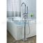 Floor standing free Brass bathtub faucet set bathroom brass chrome plated upc tap with hand shower set