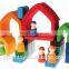 Rainbow Colored House Wooden Nesting Puzzle Building Blocks