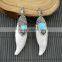 LFD-0013P ~ Charms Druzy Agate Stone & Turquoise Pave Rhinestone Pendants For Necklace Jewelry Finding Gift