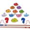 11 pcs magnetic fish and 2 load hook innovative toys for children encouranges child to enjoy using sense wooden fishing game toy