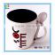 High quality handpainted two tone coffee mug with spoon wholesale