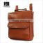 Three layer top quality leather school backpack bag
