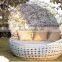 Round Outdoor Furniture Double Wicker Woven Poly Resin Rattan Bed