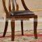 Home furniture solid wood frame and leather seat cushion antique dining chair