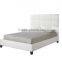White Bonded Leather Panel Upholstered Bed Bedroom Furniture