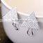 New Luxury Shining Triangular Silver & AAA+ Cubic Zirconia Studs Earring For Women & Girls Ear Studs Gift Piercing Jewelry
