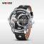 2015 Brand WEIDE 3301 Watches men Quartz Leather Strap Military Diver watch 30m Multi-function men' clrelogio masculino