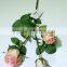 wholesale real touch rose weddings decoration artificial flowers three heads