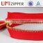 Red zipper cotton tape with double sliders brass zipper for sofa