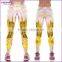 Yellow Chrysanthemum Printed Yoga Cheap Leggings For Women Gym and Fitness Wears Manufacturers in China