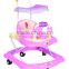 plastic light rocking/rolling folding cheap baby walker stroller/car with big canopy sunshade