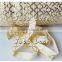 Popular 5/8''fold over elastic tie by yard, wholesale custom printed foil golden clover shiny hair tie headdress