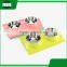 pet accessories eco plastic stainless steel anti slip leak proof double cat dog pet feeder water food bowl