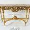 Gold leaf with natural marble top antique reproduction console table for sales