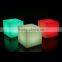 popular plastic colorful light up cube chair, illuminated led cube chair