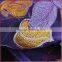 Colorful leaves shining poly embroidered tulle swiss voile lace fabric