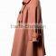 High Quality Turndown Collar Double Breasted Flared Tweed Long Style Coats