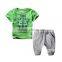 Wholesale summer cotton printing boys kids clothes clothing set