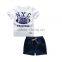 J3615 baby boy kids fashion T-shirt Shorts Set Wear, wholesale children's boutique clothing
