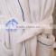 White velvet shawl collar article blue tooth bathrobe