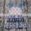 Quatrefoil flutter sleeve fashion girls summer dress kids clothes girls dresses