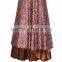 Indian Summer Wear Vintage Long Two Layer Silk Wrap Skirt