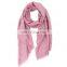 100% Mercerized Wool Twill Weave Plain Color Shawl Worsted Wool Autumn Winter Ladies Warm Scarf
