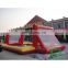 HI customized 0.6mm PVC double door inflatable toy beach volleyball sport court with the omentum