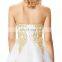 Grace Karin Strapless Sweetheart Golden Appliqued White Beaded Tulle Cocktail Dress GK000138-1