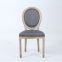Vintage Wooden Dining Chair with Linen Grey
