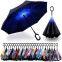 Double Layer Inverted Umbrella with C-Shaped Handle, Anti-UV Waterproof Windproof Straight Umbrella for Car Rain Outdoor Use