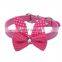 Cute wool woven bow pet collar dog leash