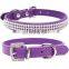 Bright Diamond Comfortable Pet PU Collar Leash Training Dog Pulling Rope Pet Neck Chain Pet Supplies