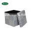 Crocodile skin texture modern faux leather pvc fabric ottoman PU storage ottomans furniture