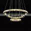 LED stainless steel round crystal chandelier Light luxury modern duplex villa hotel living room corridor engineering lighting
