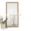 Chic hanging large framed floor wooden mirror