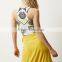 Yellow print summer fashion ladies girls sleeveless wholesale bulk crop top