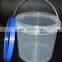 5L virgin PP transparent plastic bucket with lids and handle