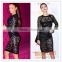 2015 Newest Celebrity Long Sleeve Black Grey Khaki Knitted Hollow Out Dress Cocktail Party Prom Bodycon Elegant Bandage Dresses
