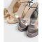 Women beautiful new style design ankle strap square toe metal buckle wedge heel sandals ladies platform shoes