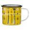 6cm matte black cast iron speckled custom logo print enamel camping mug