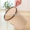 New Style Plastic Trash Can Household  Hotel  Bathroom Trash Can Without Lid Brown and White Eco-friendly Trash Can