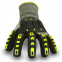 Oil and Gas Resistant Anti Impact & Cut  hi-vis HPPE Liner Nitrile Sandy Coated TPR high impact anti impact gloves impact resistant gloves