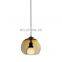 Modern E27 Black Chandelier Lamp For Living Room Gray Glass Postmodern Hanging LED Light