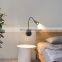Bedside Wall Lamp Bedroom Headboard Flexible Gooseneck Lamp 3W Wall Mounted Reading Lamp