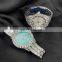 Top Luxury brand all -ice diamond girl watch pink digital round dial pink digital watch hip -hop rap jewelry