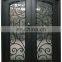 for sale villa high end black storm entry anti rust residential security wrought iron double front doors with glass
