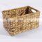 Direct selling rectangle hand-woven Water Hyacinth Wicker Storage rattan Baskets for sundries