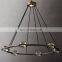 Customized Eclatant metal industrial brass glass ball round chandelier home project hotel light luxury ceiling lighting